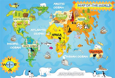 Fototapete Nr 3507 Map Of The World Kids Ii Kinderzimmer