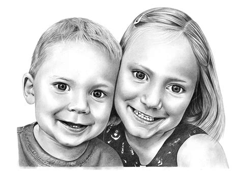 Kids Portraits Drawings And Pencil Sketches Of Children For Sale