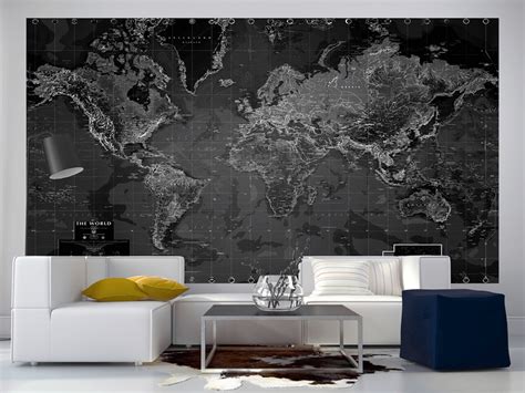 Black And White World Map Wall Mural Rand Mcnally Store