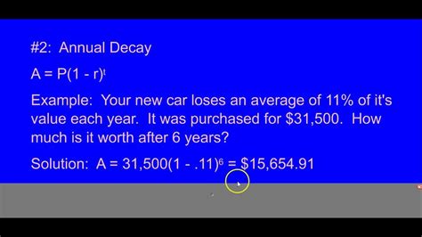 Final amount remaining after 6 years 2. Exponential Growth and Decay - YouTube
