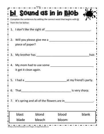 Some of the worksheets for this concept are super free l blends worksheets 123 homeschool 4 me. Grade 1 Bl Blends Worksheets - Consonant Blends And ...