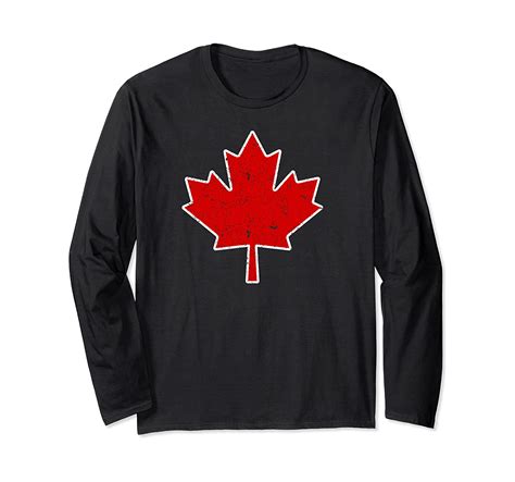 Distressed Canada Flag Shirts And Ts Canadian Maple Leaf Long Sleeve T Shirt
