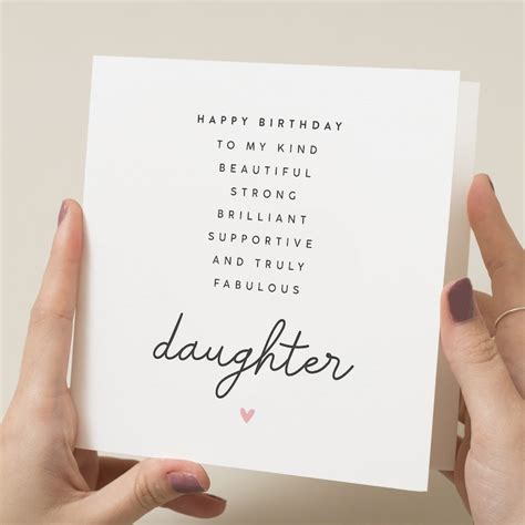 Daughter Birthday Card Poem Birthday Card For Daughter Etsy Uk