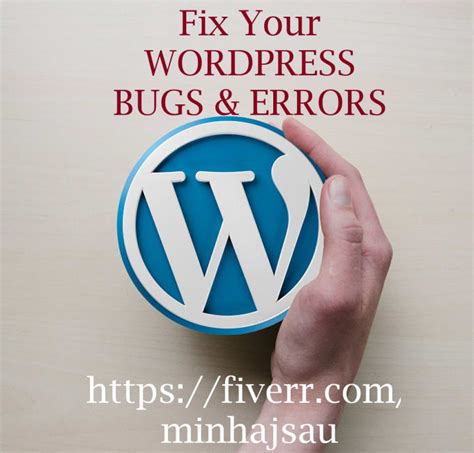 Fix Your Wordpress Bugs Errors And Issues By Minhajsau Fiverr