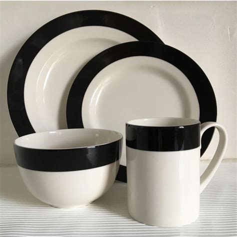 Graphic Black And White Dinnerware Set 32 Pieces Chairish