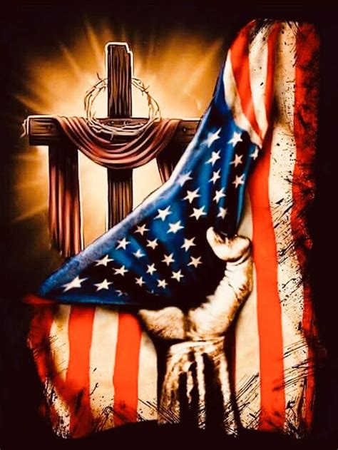 American Flag And Cross 5D Diamond Painting - 5diamondpainting.com