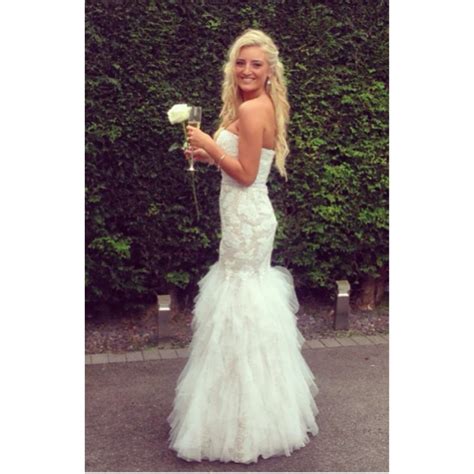 Wedding dress bride fishtail tail waist thin shoulder thin lace long sleeves. White fishtail prom dress | Prom dresses, Mermaid wedding ...