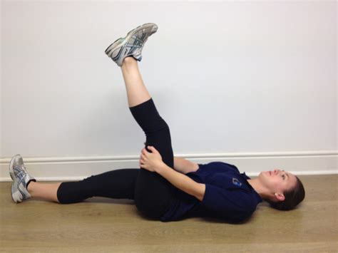 Hamstrings Muscle Stretch Lying G Physiotherapy Fitness