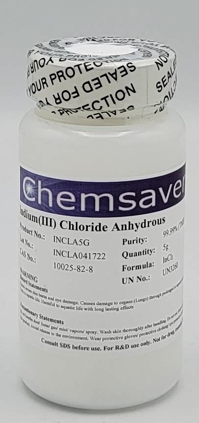 Indium III Chloride Anhydrous 99 99 Trace Metals Basis 5g