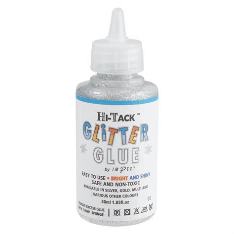 Trimits Hi Tack Glitter Glue Silver 50ml