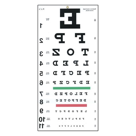 Professional Site Reversed Snellen Eye Chart 20 Ft