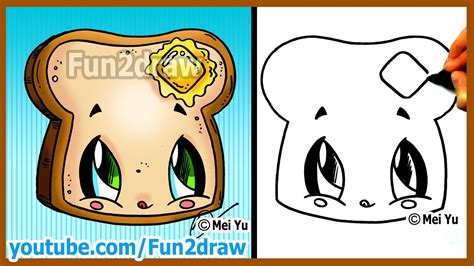 Here presented 45+ thanksgiving food drawing images for free to download, print or share. How to Draw Cartoons - Kawaii Toast + Butter - Fun2draw ...