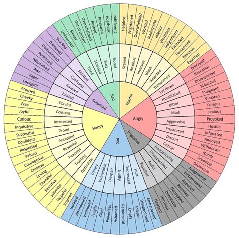 Emotion Wheel in 2020 | Emotion chart, Feelings chart ...