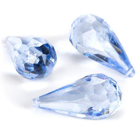 Light Blue Acrylic Teardrop Diamonds Decorative Gems
