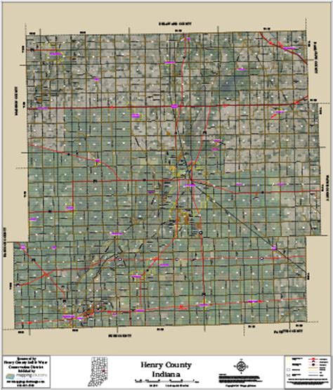Henry County Indiana 2016 Aerial Wall Map Henry County Indiana 2017