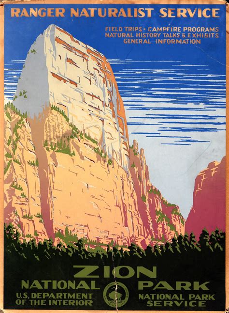 Zion National Park 1938 Wpa Poster Rvintageads