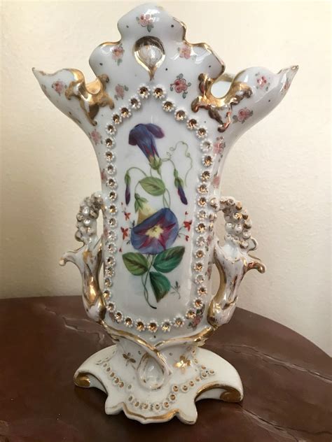 19th Century Pair Old Paris Porcelain Vases Gilt Floral Hand Etsy