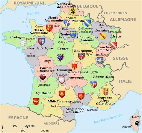 Carte De France Avec Les Regions Et Departement Carte De France