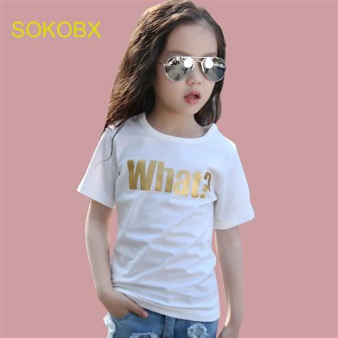 Sokobx Girls T Shirts For Teen Kids Short Sleeve Letter Printed Girls