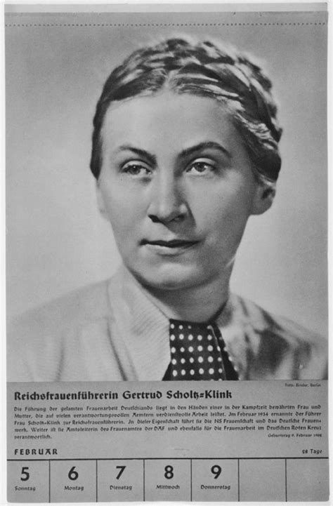 Portrait Of Reichsfrauenfuehrerin Gertrud Scholz Klink Mémoires De Guerre