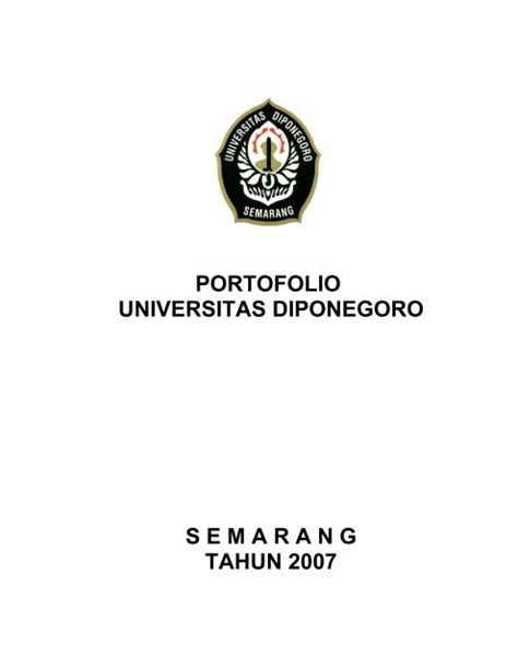 Portofolio Universitas Diponegoro Semarang Tahun 2007