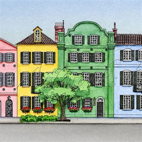 Charleston Art Rainbow Row Charleston Print Rainbow Row Etsy Australia