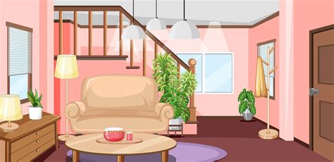 Living Room Interior Design With Furnitures 3509361 Vector Art At Vecteezy