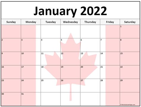 Collection Of January 2022 Photo Calendars With Image Filters
