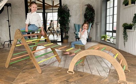 Indoor Wooden Climbing Frame Toddler With Indoor Swing Etsy