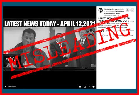 Vera Files Fact Check Misleading Video Claims Duterte Joined Us In “warning” China Over Wps
