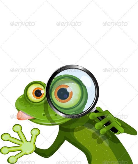 Frog And Magnifying Glass By Brux Graphicriver