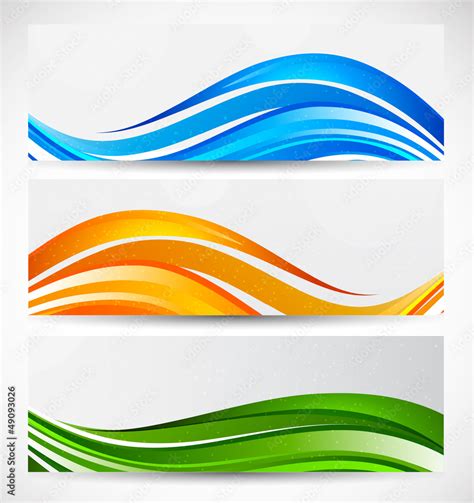 Set Of Wavy Banners Stock Vektorgrafik Adobe Stock