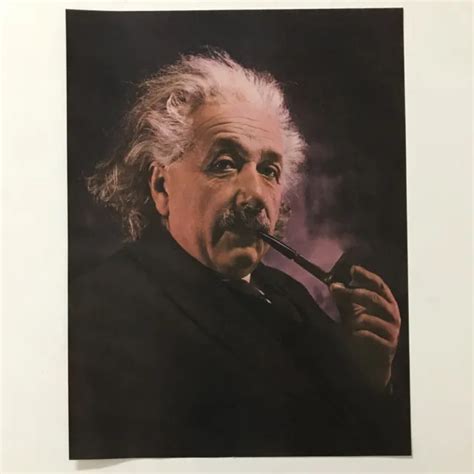 Vintage Albert Einstein Smoking Pipe 9 X 115 Unframed Portrait