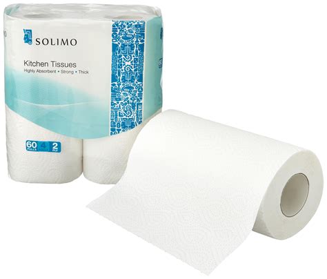 Amazon Brand Solimo 2 Ply Kitchen Tissuetowel Paper Roll 4 Rolls