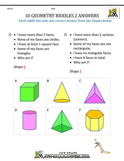 Identify 2d Shapes Worksheet Turtle Diary Solid Shapes Geometry Unit