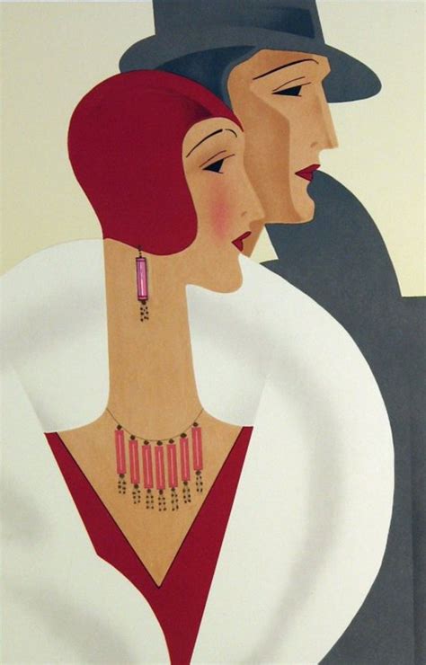 Artdecoandmodernist Art Deco Couple Lithograph 1920s Art Deco