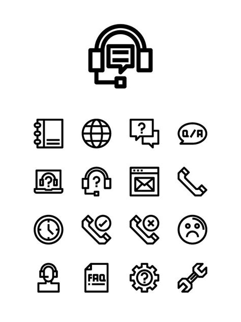 Call center and service icons by libertetstudio | Call center, Call center design, All icon