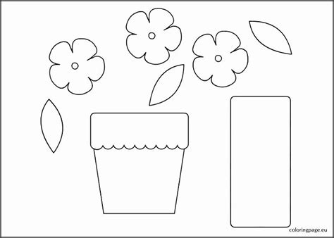 Flower Pot Coloring Page New 6 Flower Pot Template Printable