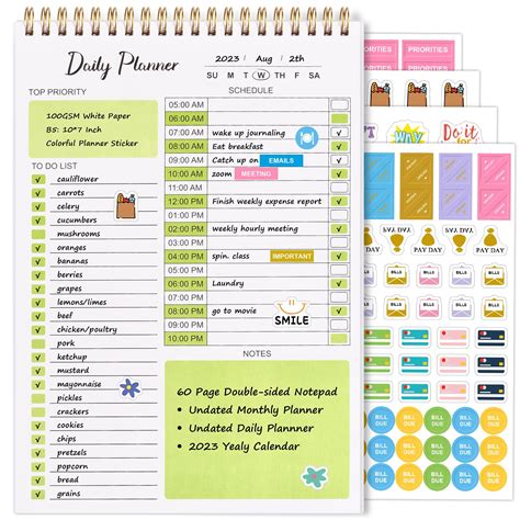 To Do List Notepad Undated Daily Planner Notebook With Hourly Schedule