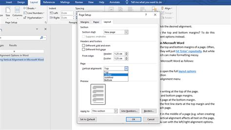 Microsoft Word Tips How To Control Vertical Alignment Proofed
