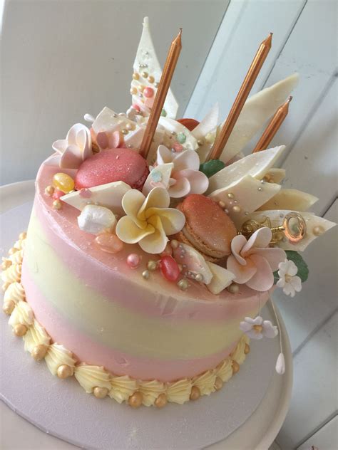 Fancy Bakery Cake With Pink And White Frosting