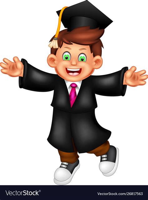 Funny Graduation Boy Cartoon Royalty Free Vector Image