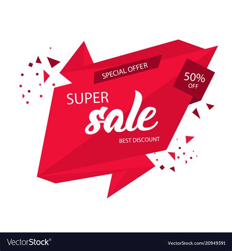 Super Sale Best Discount 50 Off Sale Banner Vector Image