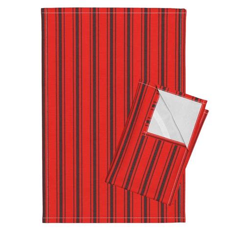 Mattress Ticking Striped Pattern Jet Tea Towel Spoonflower Mattress