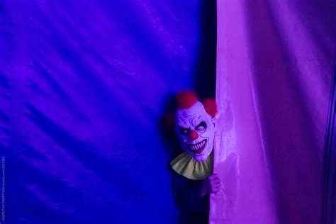 Spooky Clown Behind Fabric By Addictive Creatives Circus Cirque