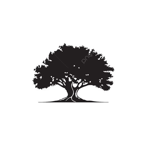 Oak Trees Silhouette Png Transparent Tree Oak Logo Design Icon Vector