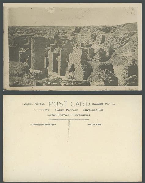 Iraq Old Real Photo Postcard Ruins Of Babylon Capital City Of