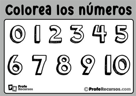 Numeros Del Al Para Colorear Y Recortar Paginas Para Colorear