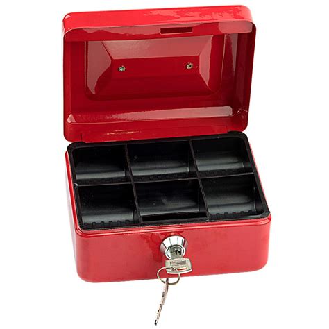 stainless steel tiered cash money box lock locking bank safe key security tray ebay