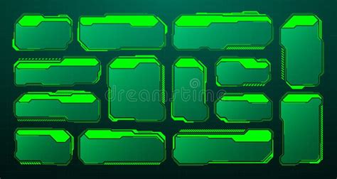 Green Futuristic Hud Ui Elements Sci Fi User Interface Text Boxes